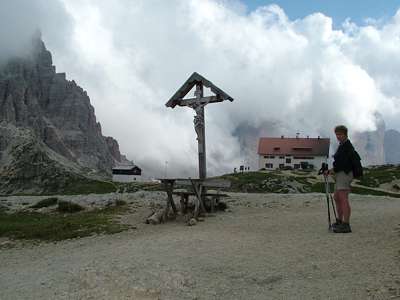 Abend an der Drei-Zinnen-H&uuml;tte.