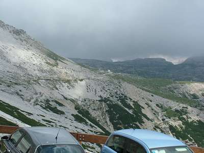 Blick hin&uuml;ber zur Rif. Lavaredo, die wir gestern schon vom Paternsattel aus gesehen haben.