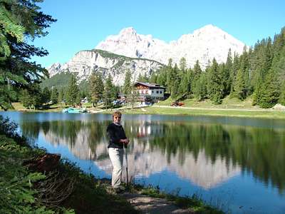 Blick &uuml;ber den Antorno-See in Richtung Westen.