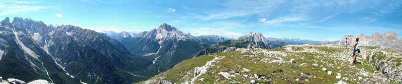 Der Ausblick vom Monte Piana in westlicher und n&ouml;rdlicher Richtung ist grandios.
