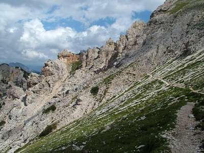 R&uuml;ckblick auf die schwierige Strecke.