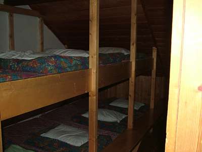 Der hintere Teil des Bettenlagers, in dem wir die Nacht verbringen werden.