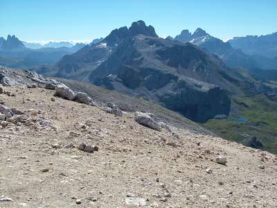 Von hier sieht man den Lago Gran de Foses, die Seekofelh&uuml;tte aber nicht.
