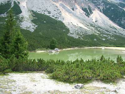 Der Le Piciodel ist fast ausgetrocknet, das Wasser ist nur noch wenige Zentimeter tief.