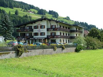 Das Hotel Toblacher Hof.