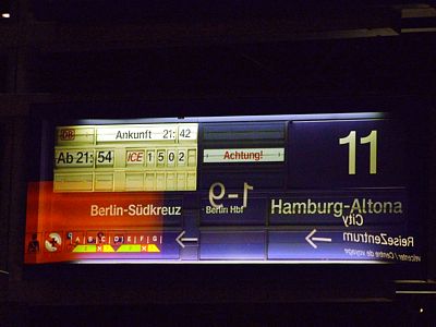 "Unser" ICE fährt gleich weiter nach Hamburg, über Berlin.