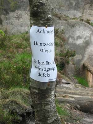 Hier beginnt der 2. Teil der H&auml;ntzschelstiege.