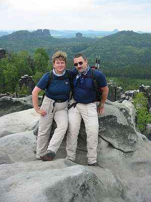 Evi und Willi auf dem "Langen Horn", Dank an die nette Frau, die das Gipfelfoto aufgenommen hat.