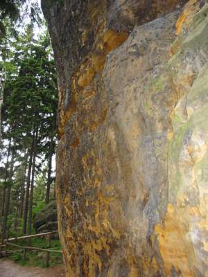 Aus der N&auml;he sieht man die Spuren der Erosion.