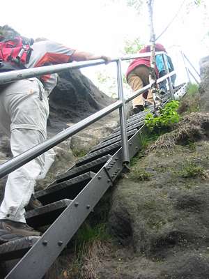 ...und die vorerst letzte Treppe, wir sind oben!