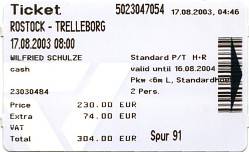 Wir haben unser Ticket, jetzt k&ouml;nnen wir noch eine Weile schlafen.