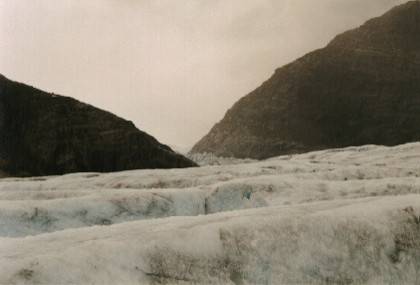 In der Mitte sieht man den Übergang zum Gletscher selbst.