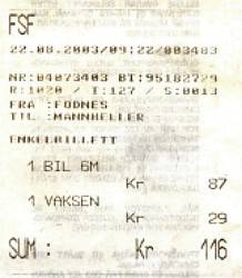 Die &Uuml;berfahrt von Fodnes nach Manheller kostet rund 14,5 &euro;.