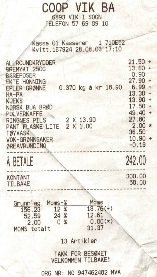 Evi kauft im Coop Vik ein - für immerhin rund 30 €.