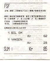 Die &Uuml;berfahrt kostet f&uuml;r uns beide im Auto rund 10 &euro;.