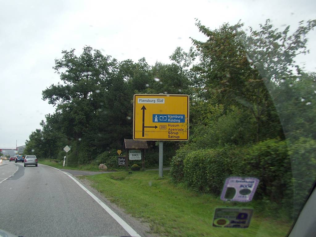 Wir fahren über Flensburg Süd ins Zentrum.