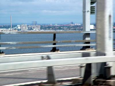 Der erste Blick auf Malm&ouml; - wir n&auml;hern uns nun dem anderen Ufer.
