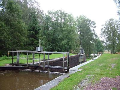 Die Bjurb&auml;ckens slussar, das obere Tor ist zu.