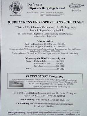 Es gibt sogar einen deutschen Aushang.